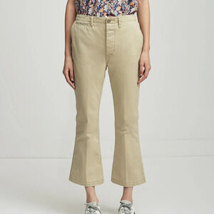 R13 Khaki Chino Kick Pants mid rise Japanese Fabric Twill Trouser Size 25 womens